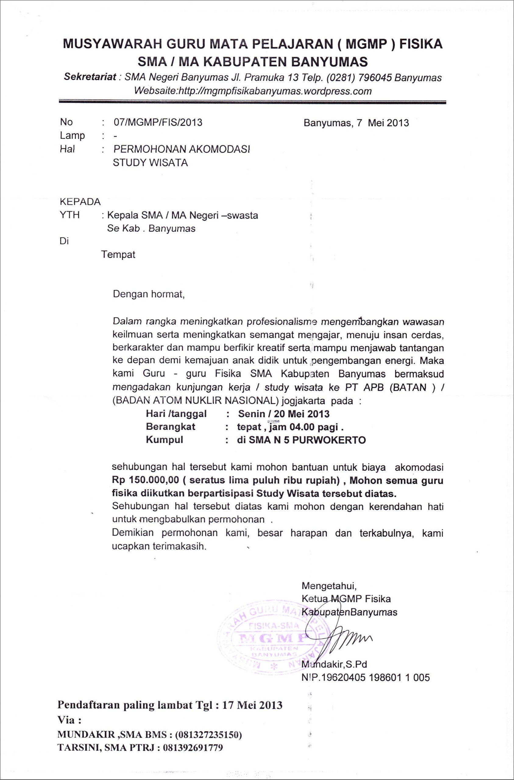 Contoh Surat Permohonan Mengikuti Student Exchange