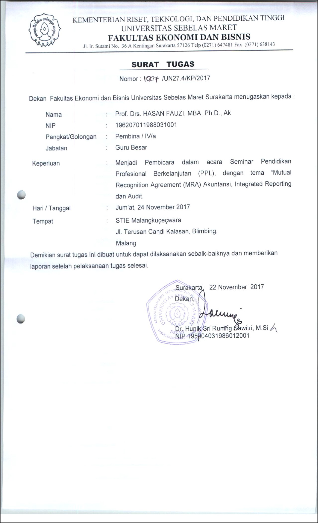 Contoh Surat Permohonan Menjadi Keynote Speaker