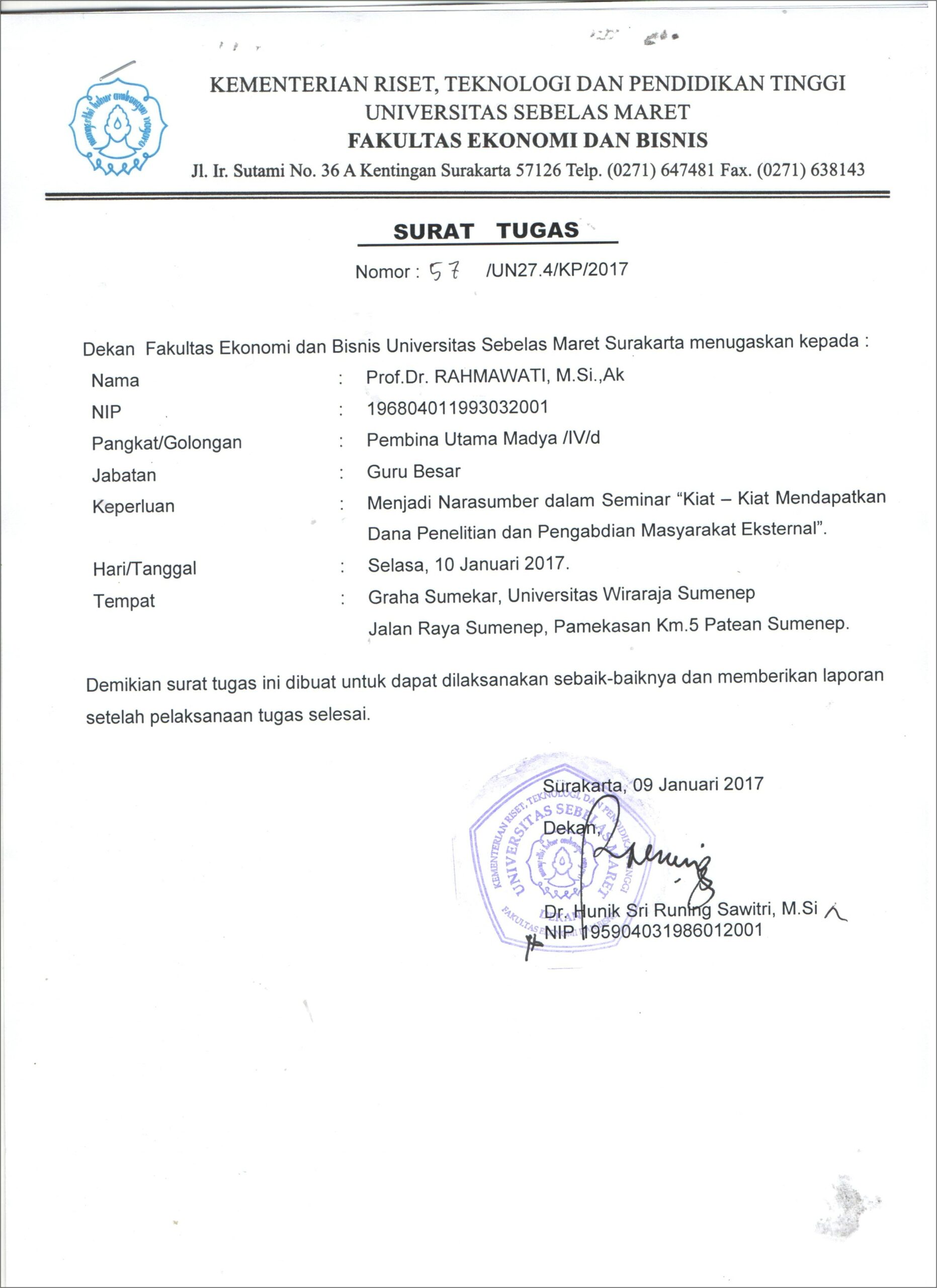 Contoh Surat Permohonan Menjadi Narasumber Seminar