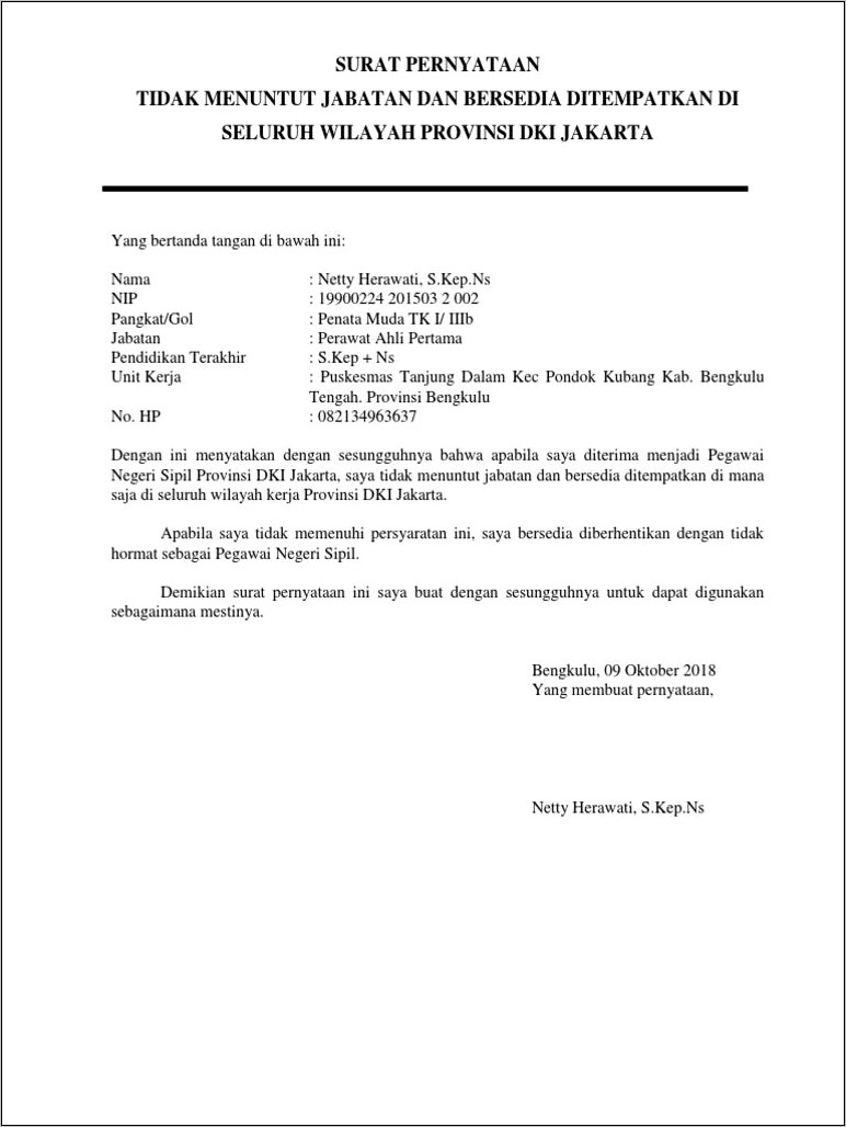 Contoh Surat Permohonan Mutasi Dki Jakarta