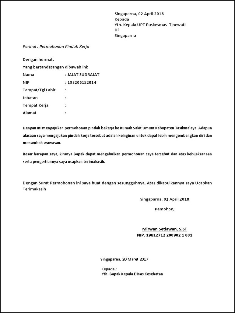 Contoh Surat Permohonan Mutasi Haji Doc
