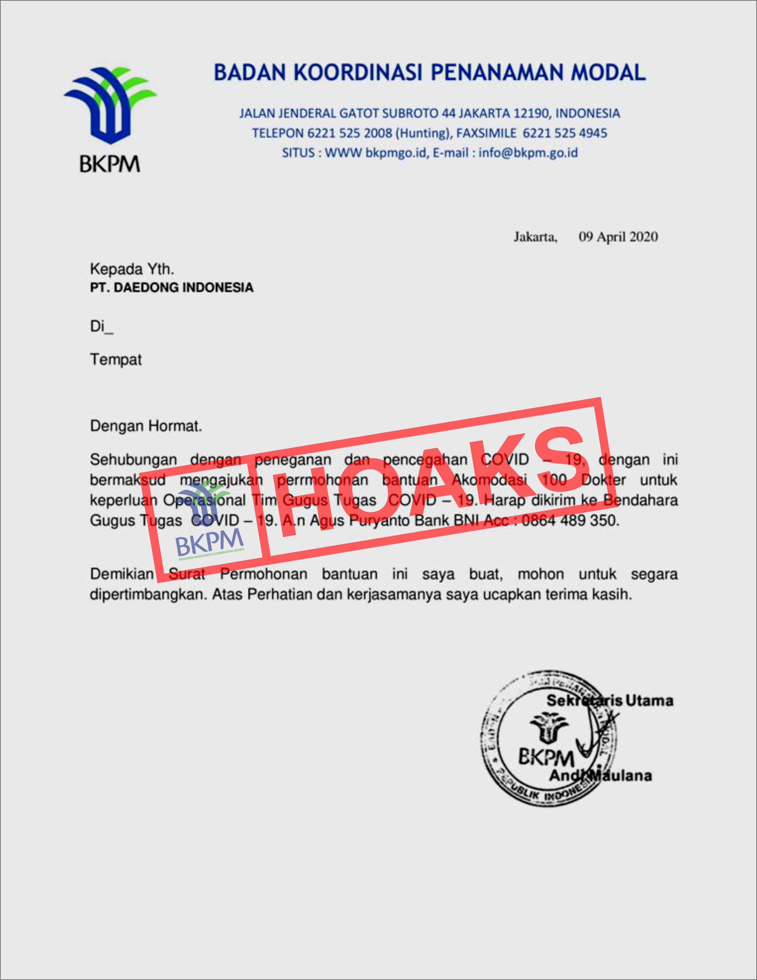 Contoh Surat Permohonan Oss