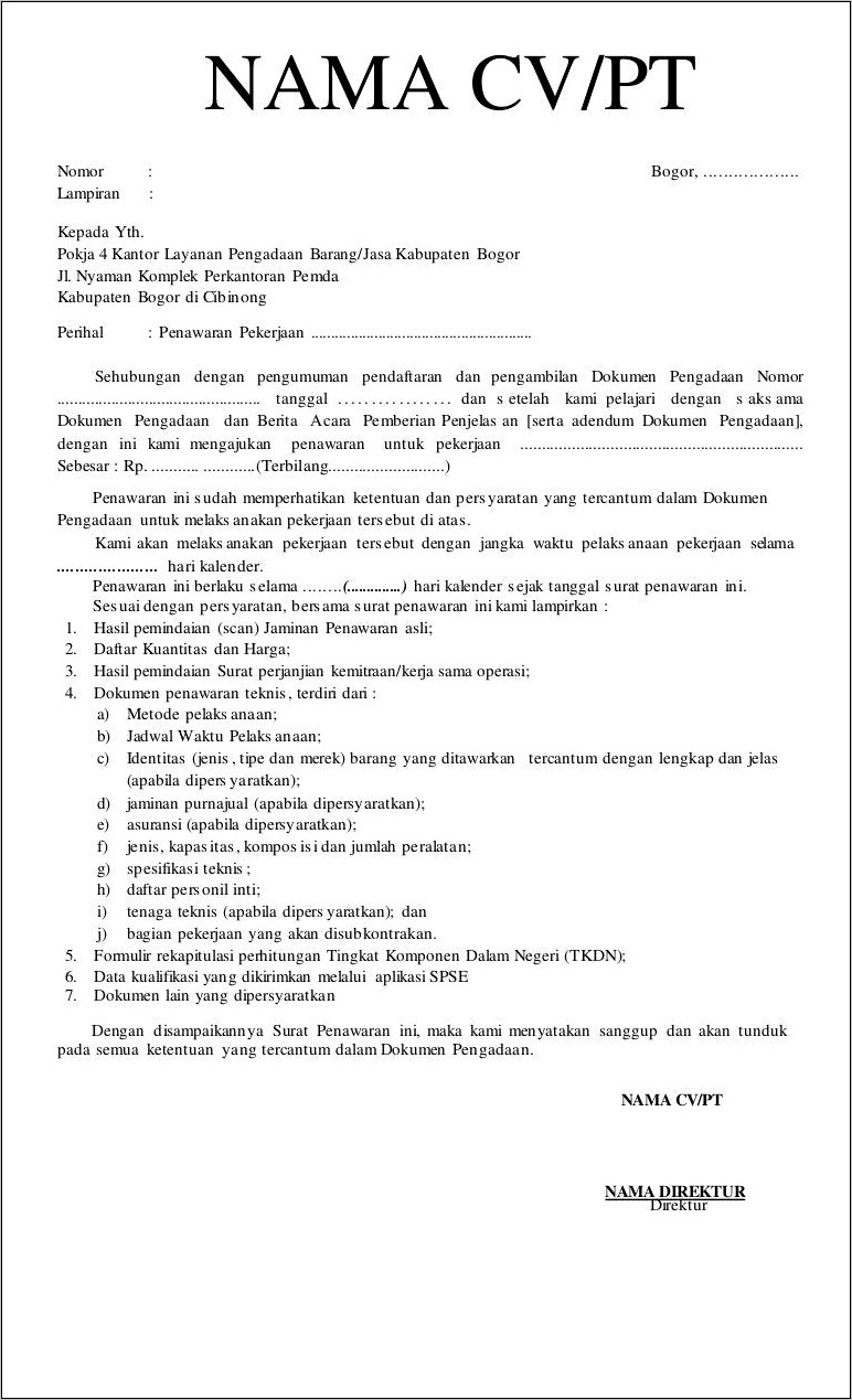 Contoh Surat Permohonan Pemasukan Barang