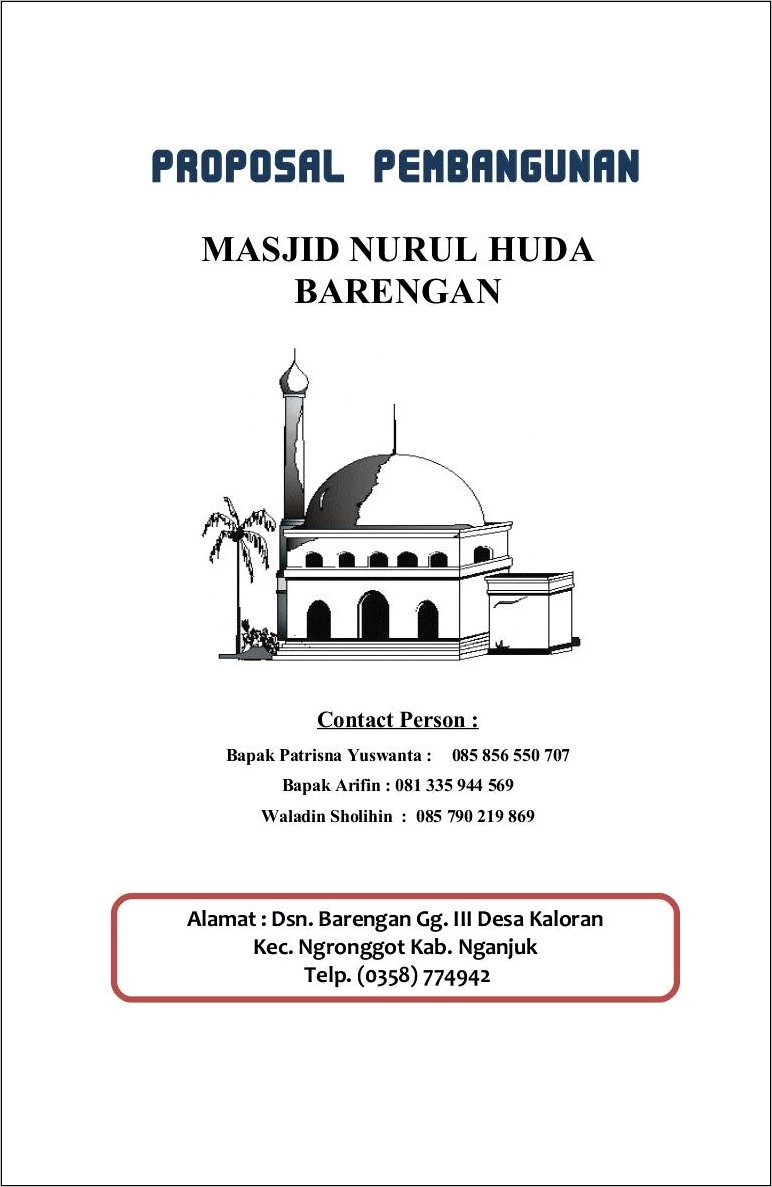 Contoh Surat Permohonan Pembangunan Masjid