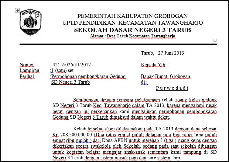 Contoh Surat Permohonan Pembangunan Tower Au Yogyakarta
