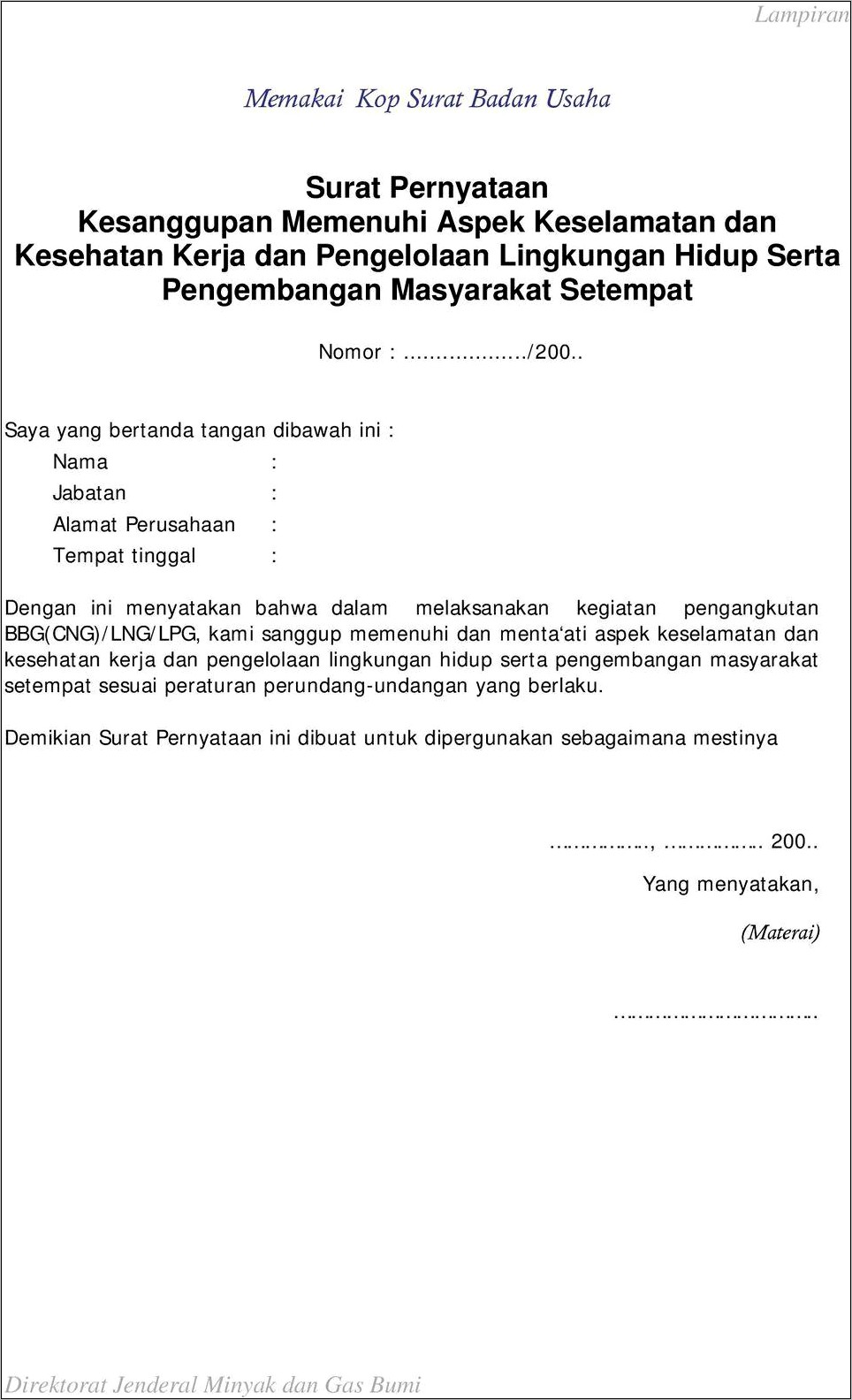 Contoh Surat Permohonan Pembatalan Izin Timbun Bbm