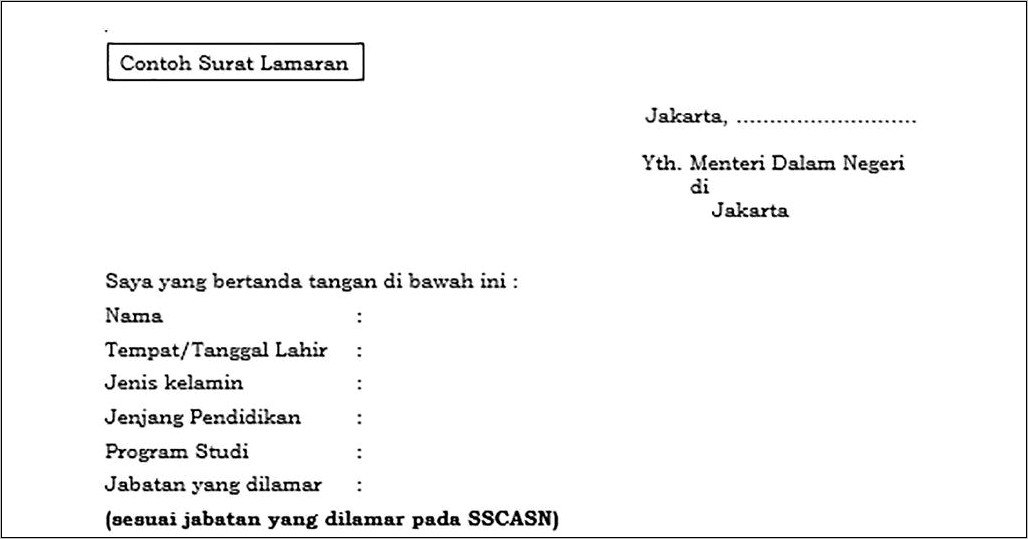 Contoh Surat Permohonan Pendaftaran Lembaga Pelaksana