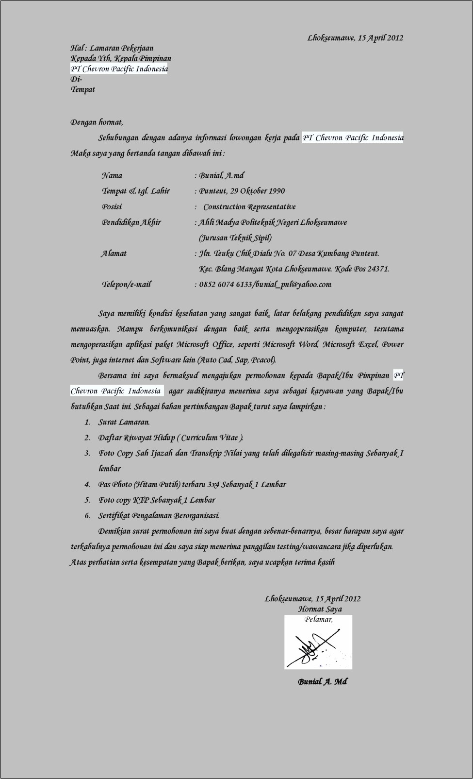 Contoh Surat Permohonan Pendaftaran Menjadi Rekanan Di Ptpn5