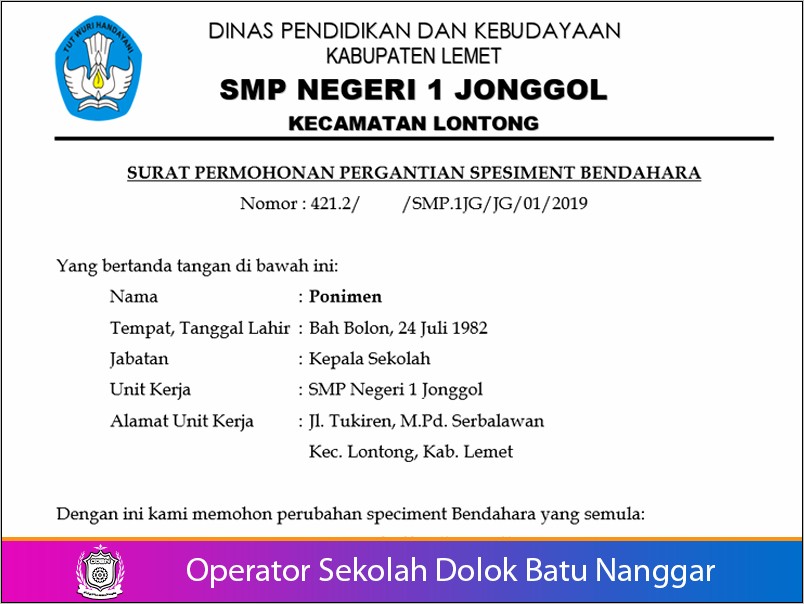 Contoh Surat Permohonan Pengajuan Pergantian Jabatan Surat Permohonan Desain Contoh Surat