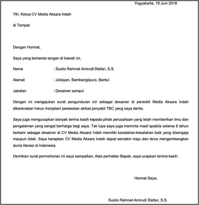 Contoh Surat Permohonan Pho