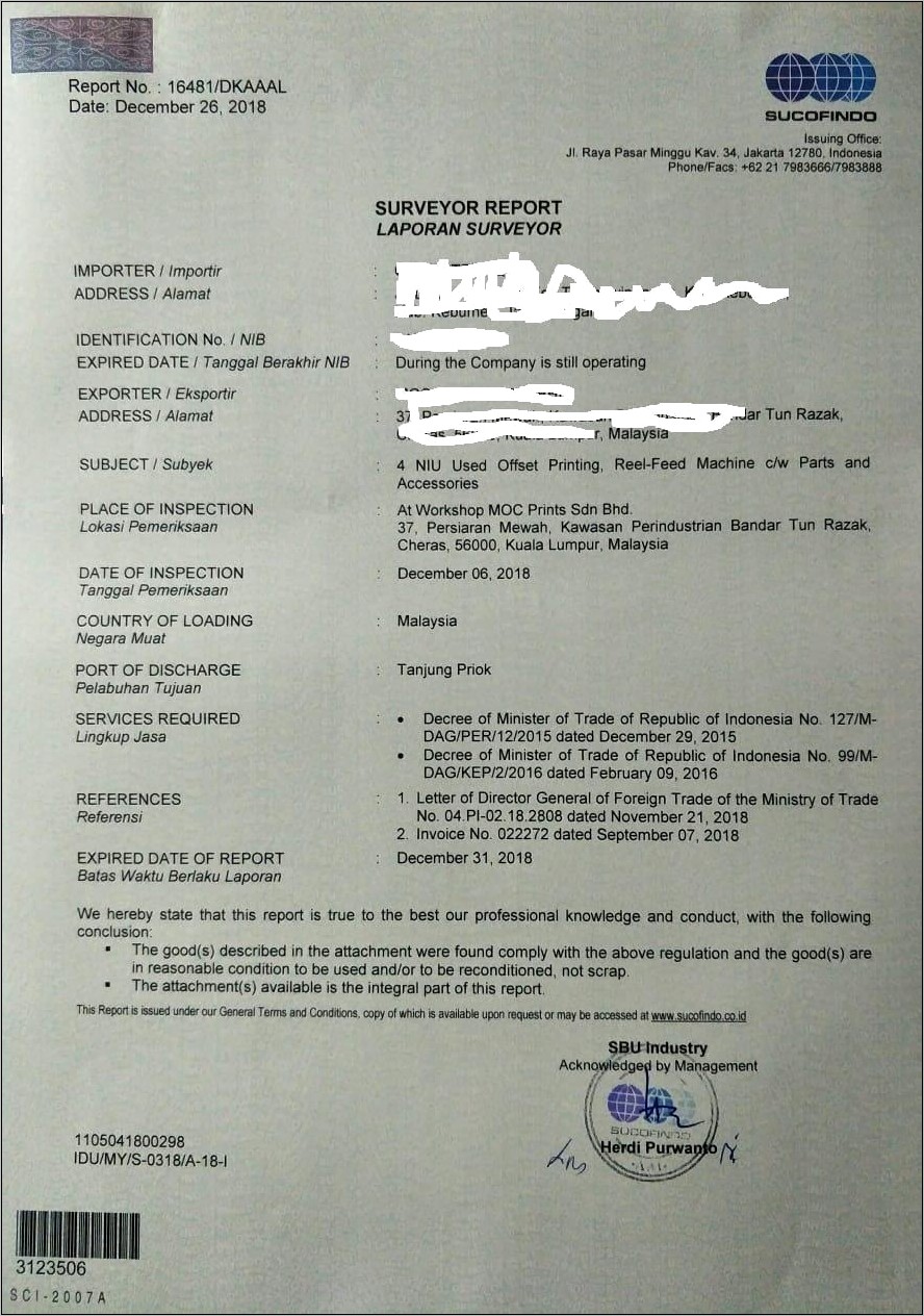 Contoh Surat Permohonan Surat Keterang Impor