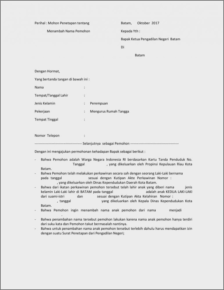 Contoh Surat Permohonan Surat Keterangan Kesamaan Nama Izjazah Dan Ktp