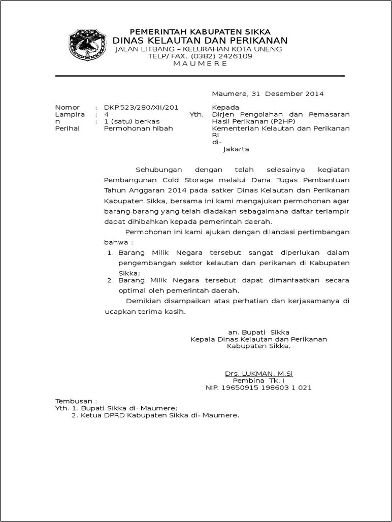 Contoh Surat Pernyataan Aset Tanah Pemerintah