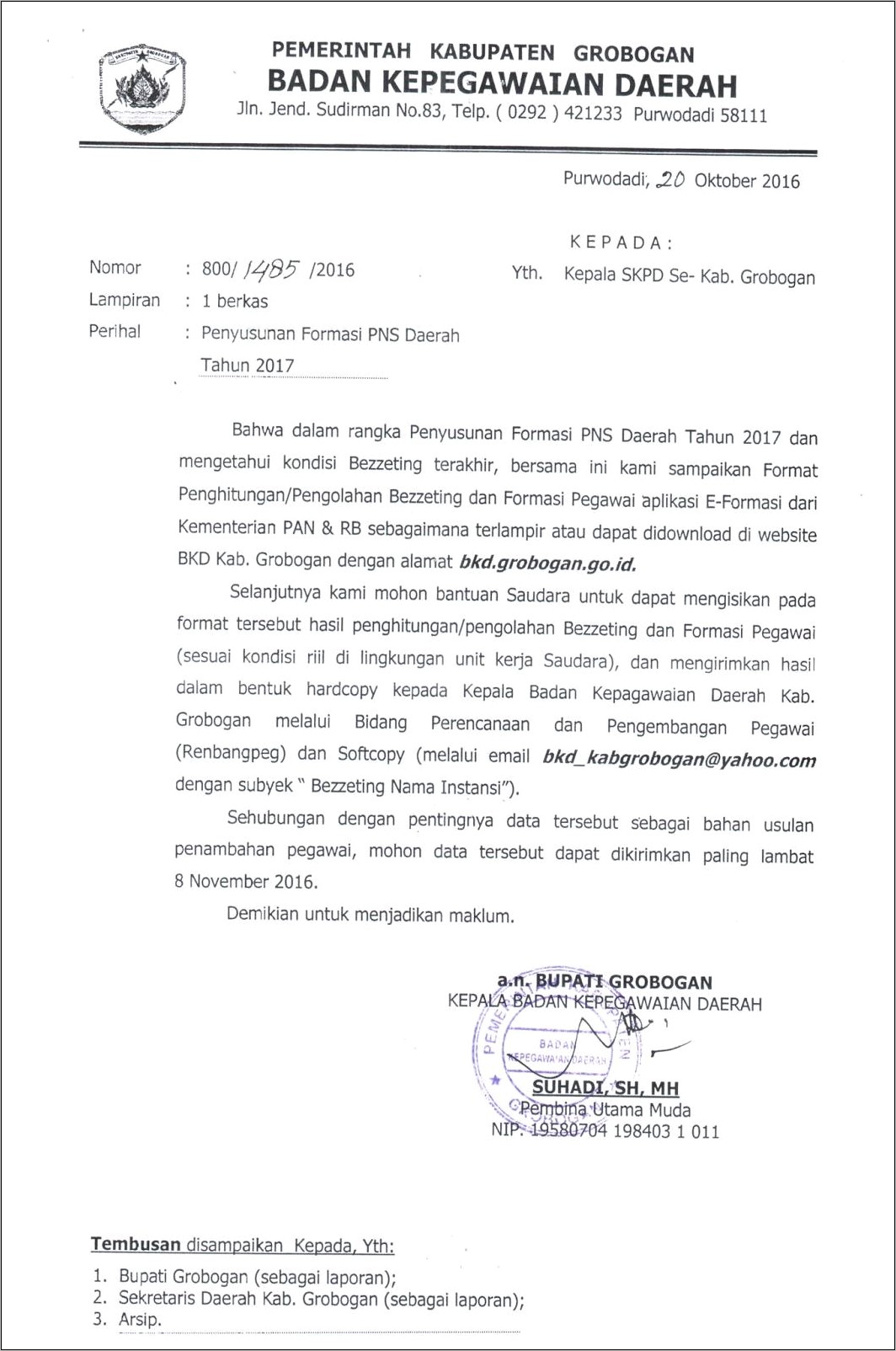 Contoh Surat Pernyataan Cpns Grobogan