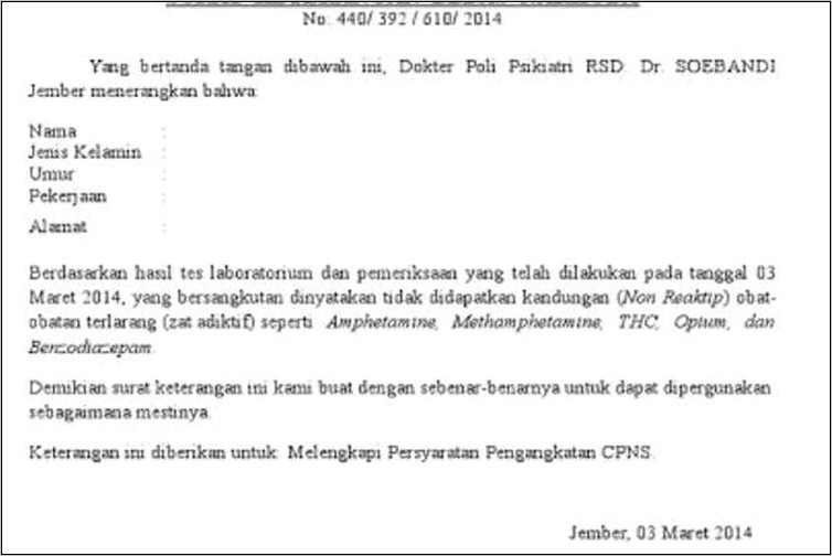 Contoh Surat Pernyataan Cpns Kota Surabaya