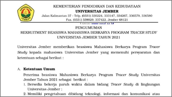 Contoh Surat Pernyataan Dari Unej