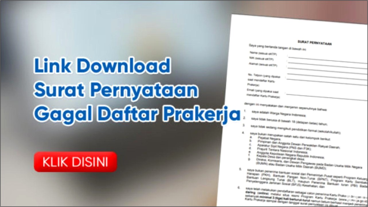 Contoh Surat Pernyataan Di P3k