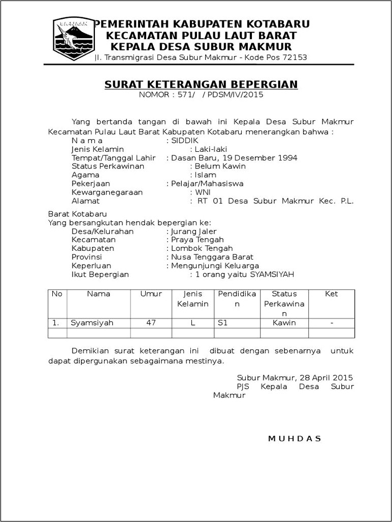 Contoh Surat Pernyataan Jurang Mampu