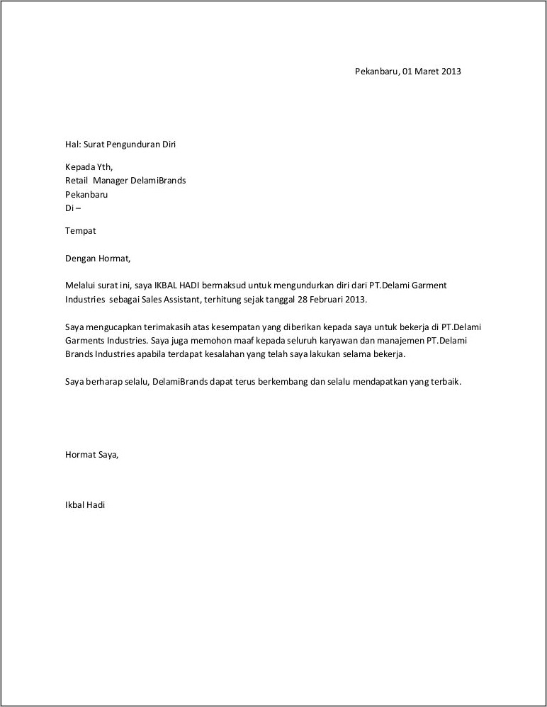 Contoh Surat Pernyataan Keluar Dari Koperasi