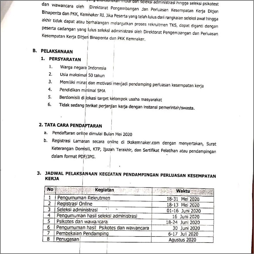 Contoh Surat Pernyataan Kemenaker 2019