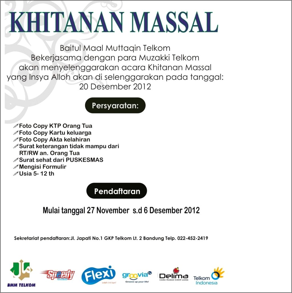 Contoh Surat Pernyataan Khitanan Massal