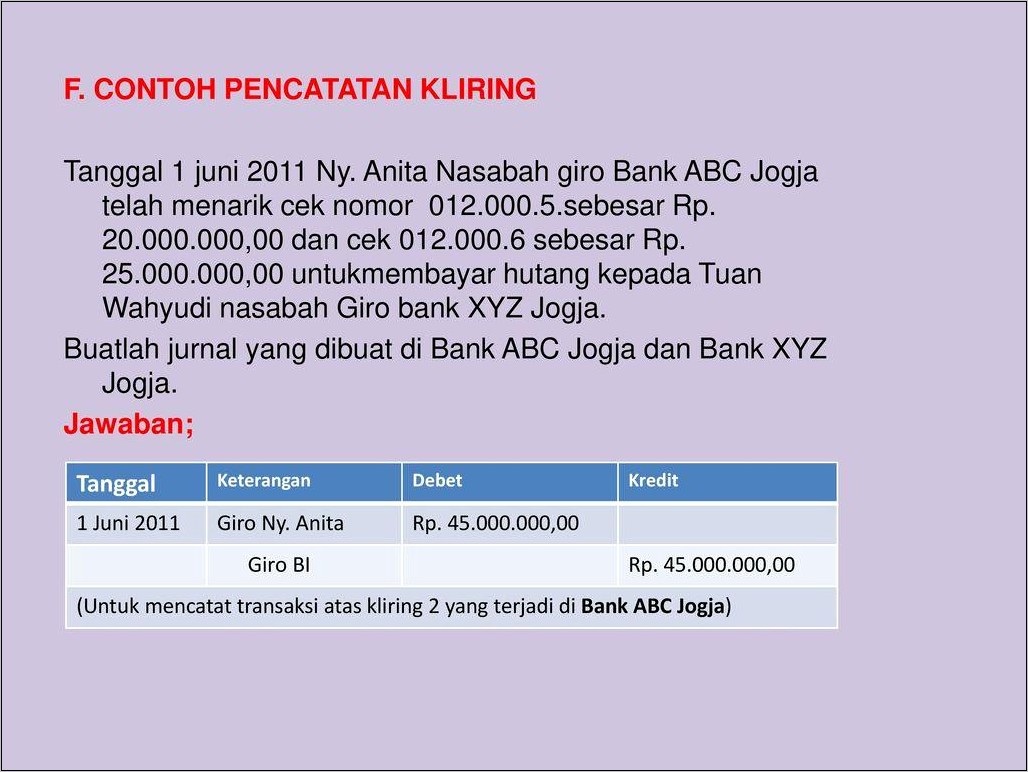 Contoh Surat Pernyataan Kliring