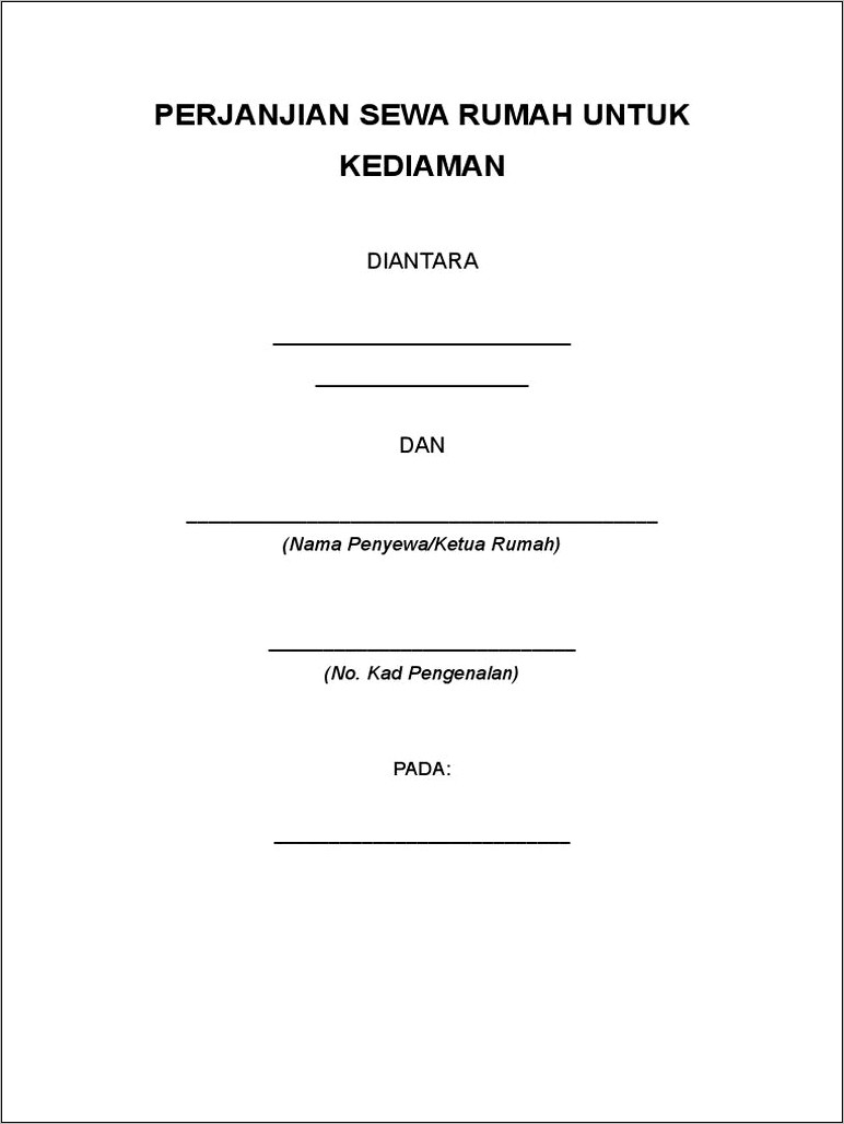 Contoh Surat Pernyataan Kontarak Rumah