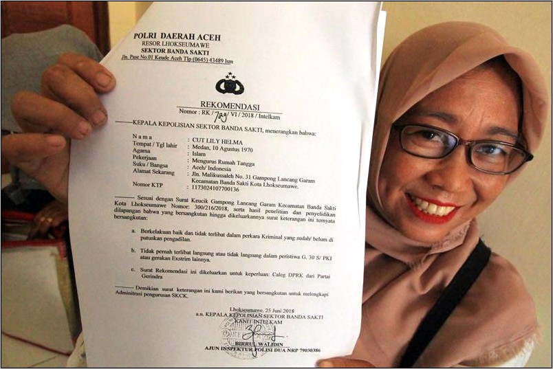 Contoh Surat Pernyataan Kpu 2018 Aceh
