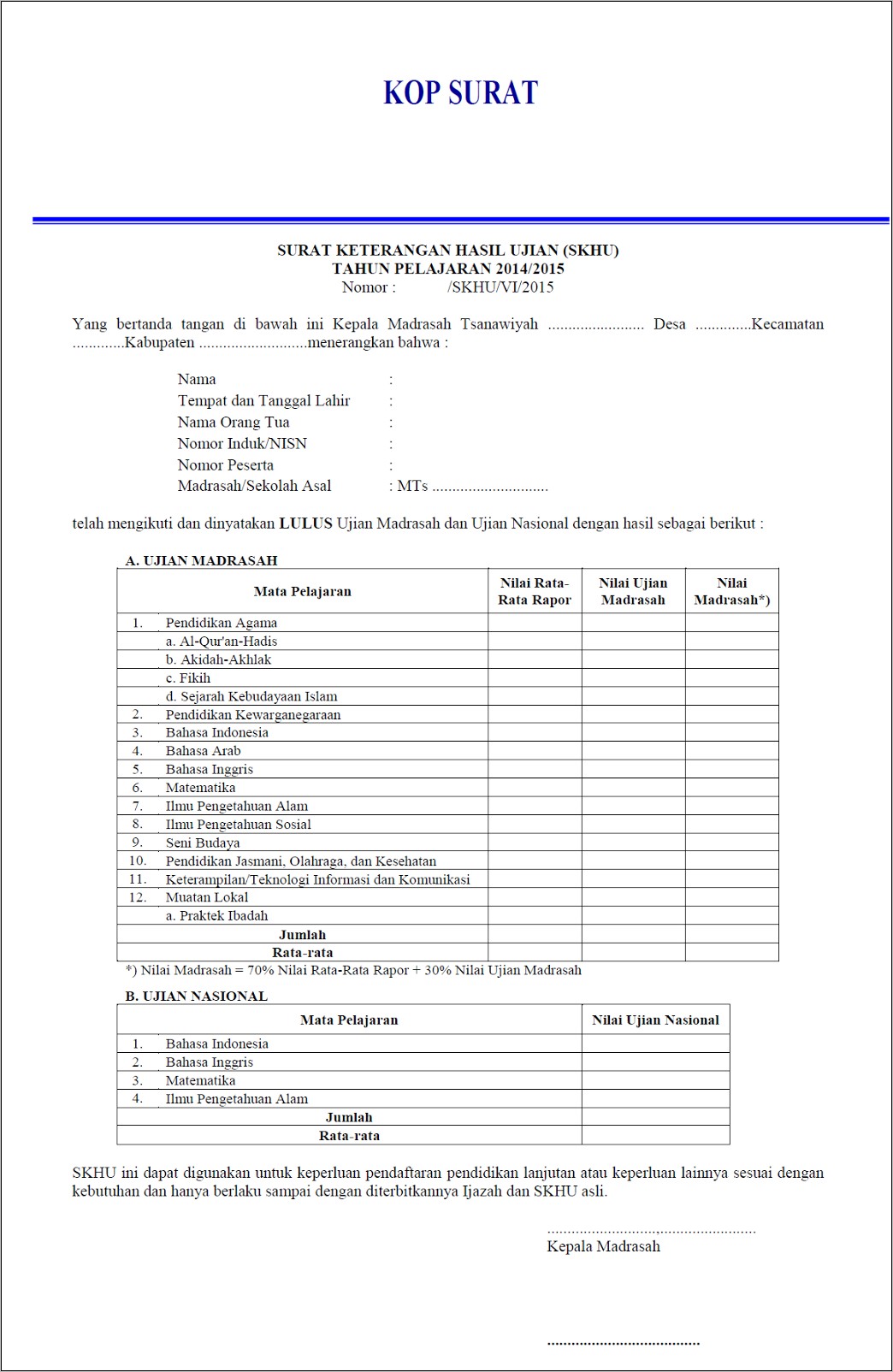 Contoh Surat Pernyataan Memahami Permendikbud No 3 Tahun 2019