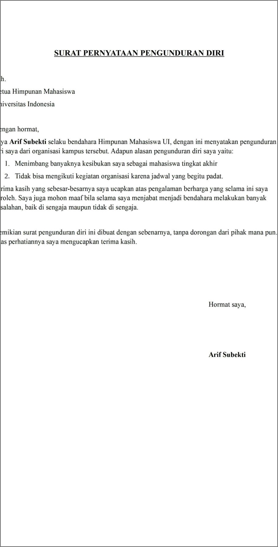 Contoh Surat Pernyataan Memiliki Alat Pelindung Diri