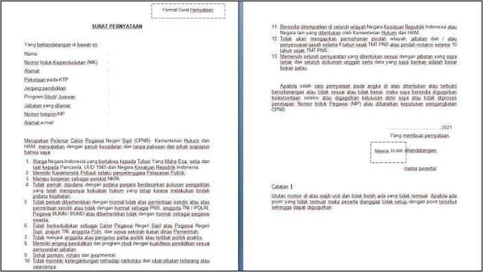 Contoh Surat Pernyataan Pamsung Pilkada Bogor 2018