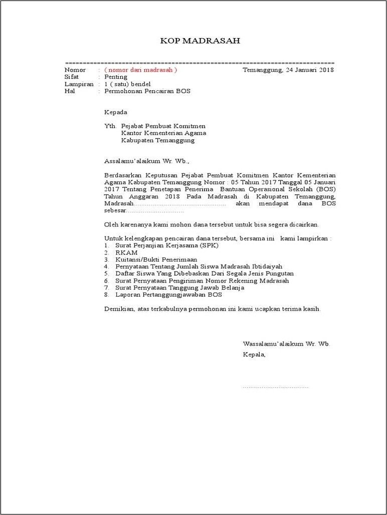 Contoh Surat Pernyataan Pelaporan Spj Bos - Surat permohonan : Desain