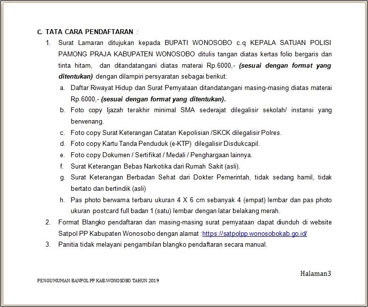 Contoh Surat Pernyataan Tidak Bertato Dan Bertindik