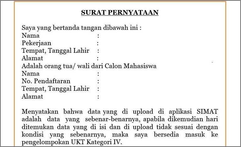 Surat Pernyataan Contoh