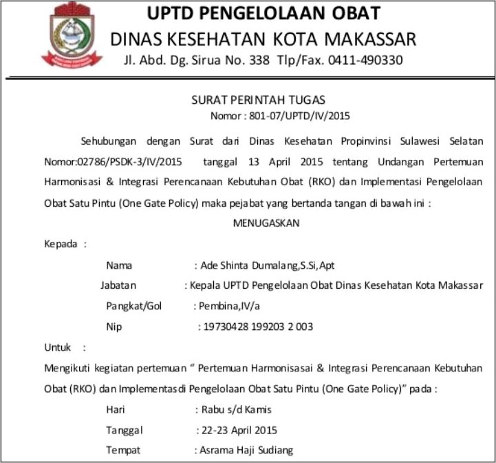 Contoh 10 Surat Dinas Kesehatan