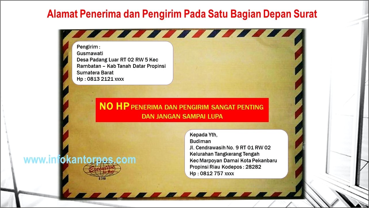 Contoh Alamat Pengiriman Surat Perusahaan Dengan Up