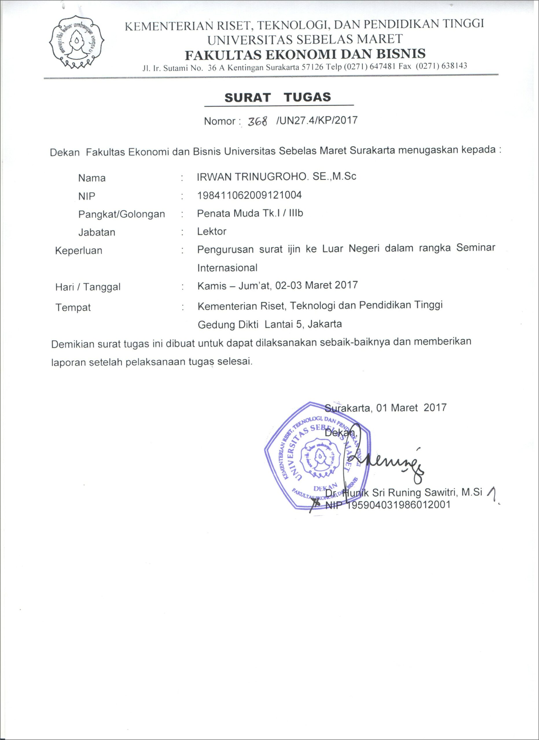 Contoh Bagan Surat Pembekalan Dari Perusahaan