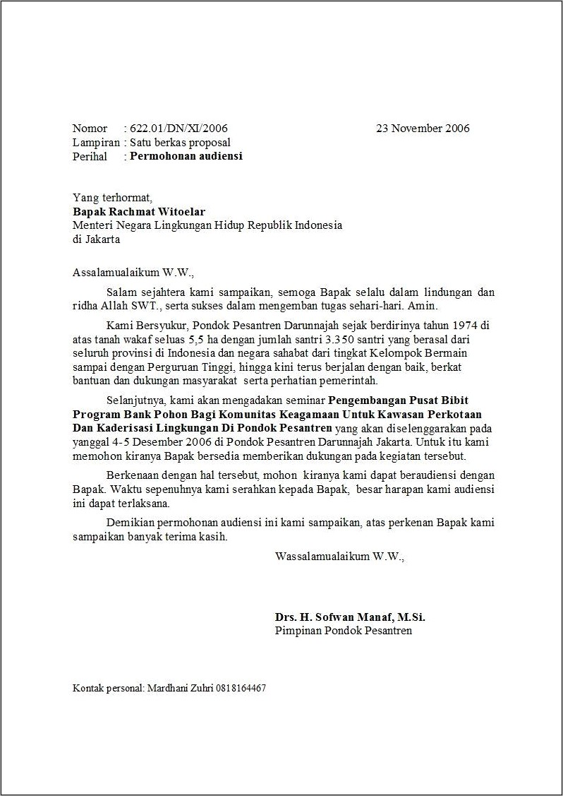 Contoh Bentuk Surat Dinas