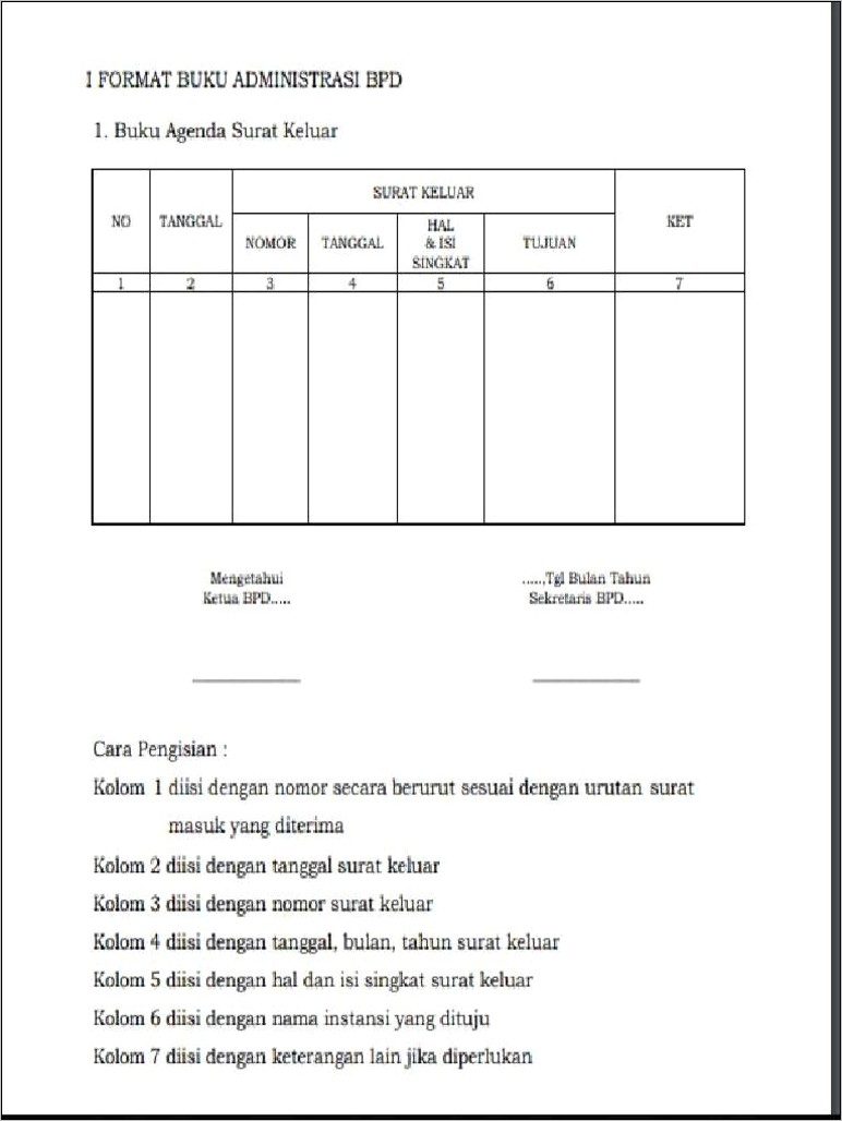 Contoh Buku Agenda Surat Masuk Perusahaan