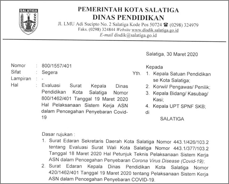 Contoh Contoh Surat Kepegawaian Dinas Endidikan Kota Banjarmasin