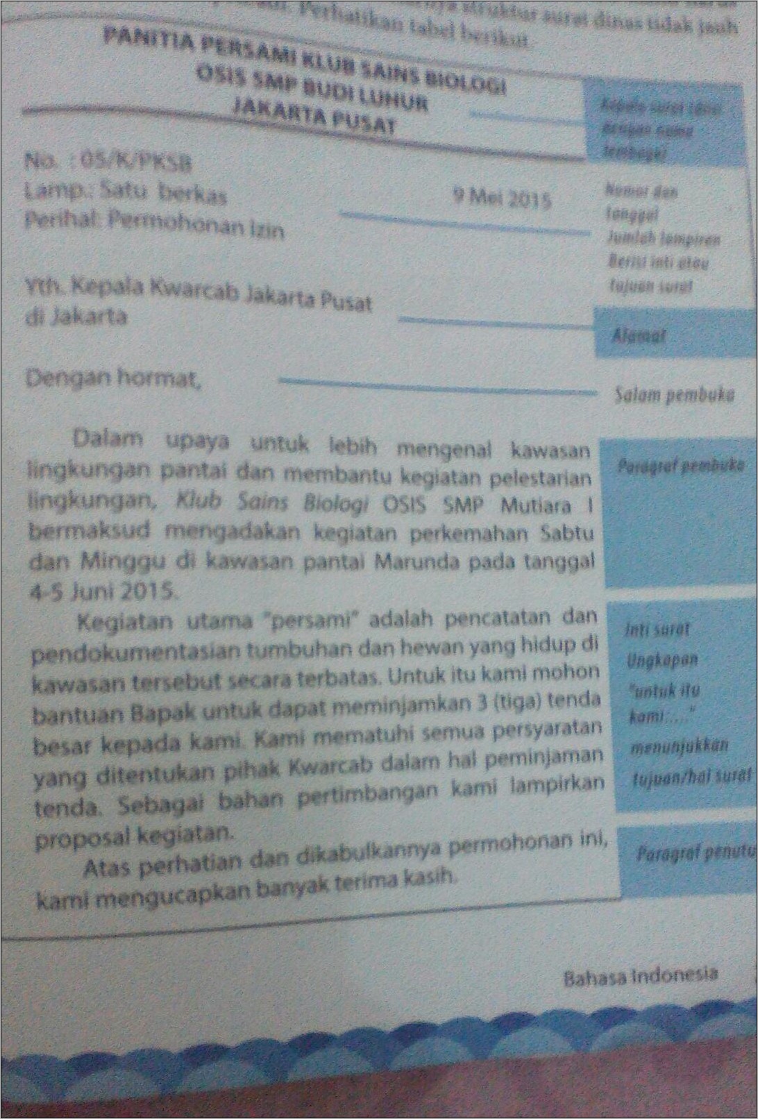 Contoh Dan Struktur Surat Dinas