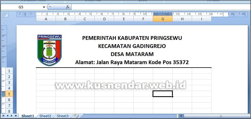 Contoh Excel Surat Perusahaan