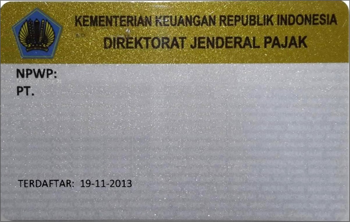 Contoh Form Surat Ijin Usaha Untuk Pengurusan Npwp