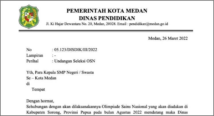 Contoh Format Surat Resmi Perusahaan