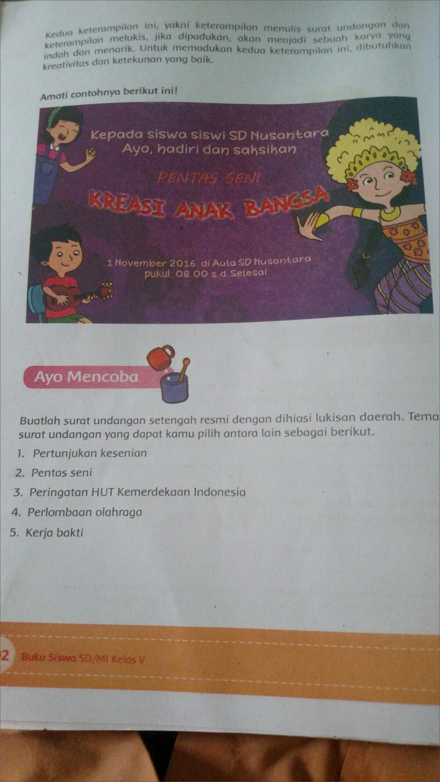 Contoh Gambar Surat Undangan Setengah Resmi