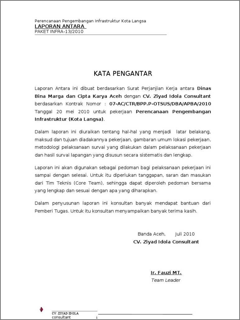 Contoh Kata Pendahuluan Pedoman Index Surat Dinas