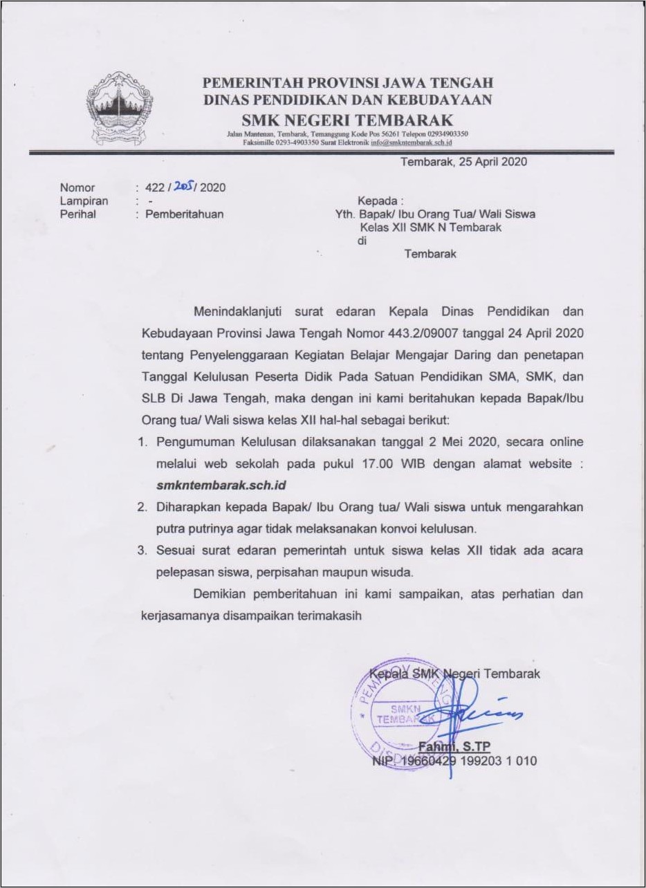 Contoh Kop Surat Dinas Pendidikan Provinsi Jawa Tengah