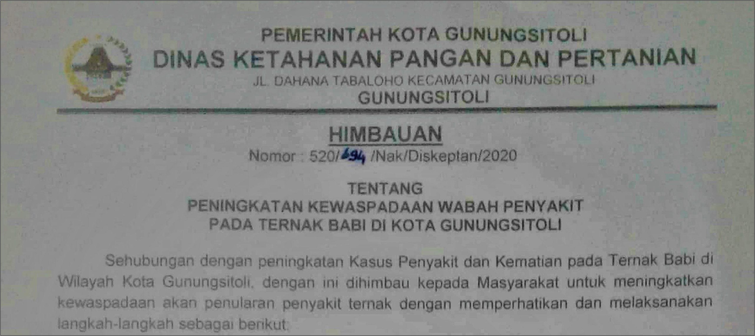 Contoh Kop Surat Dinas Pertanian