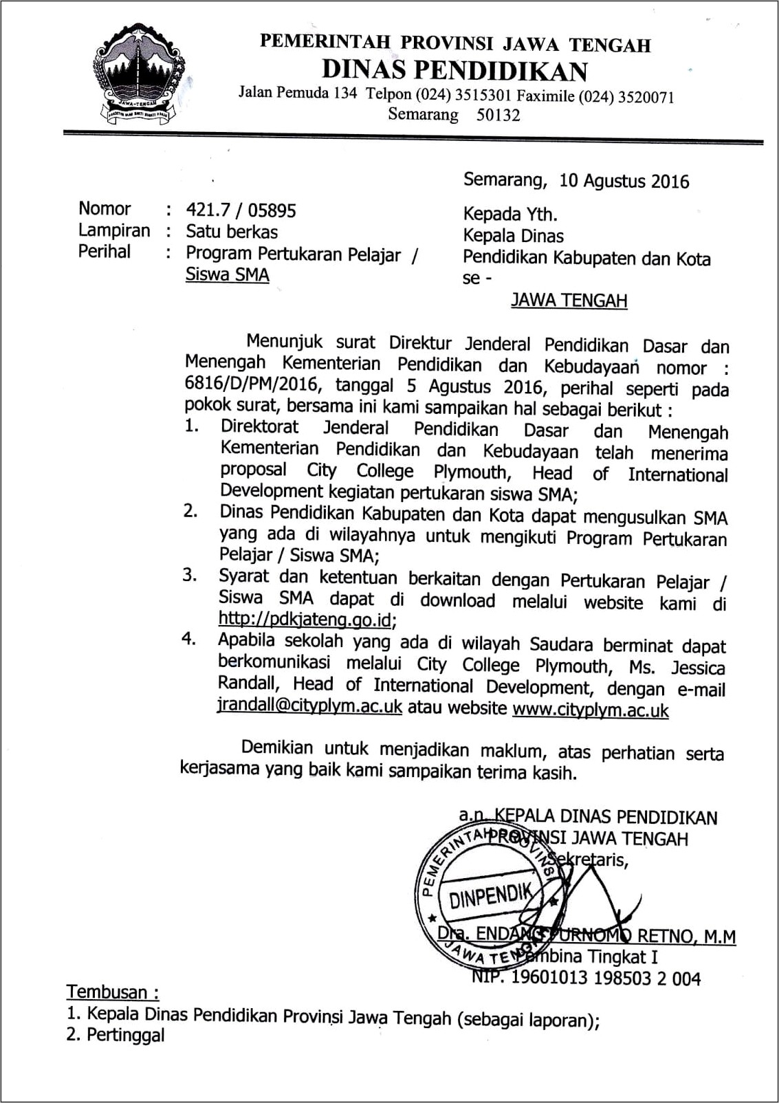 Contoh Lampiran Surat Dinas Pemerintah