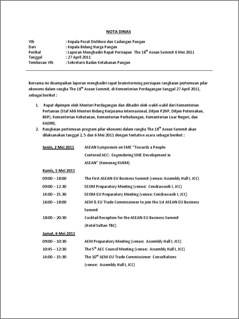 Contoh Laporan Hasil Audit Internal Bentuk Nota Dinas Surat